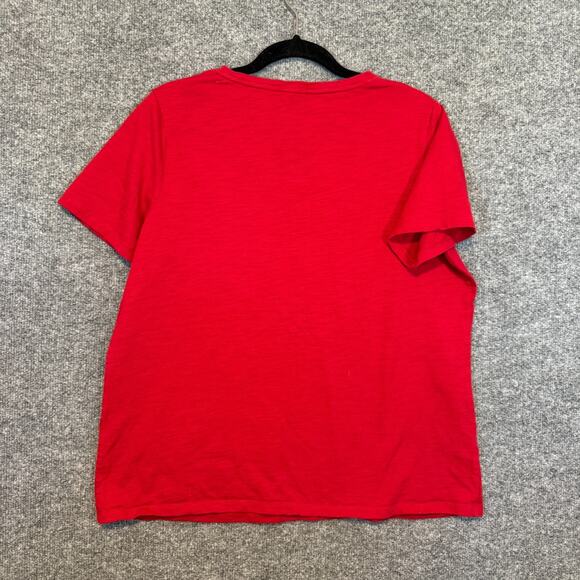 Talbots Shirt‎ Womens 1X Red Vneck Plus Size Tshirt Bohemian Fitted Casual - Picture 7 of 7